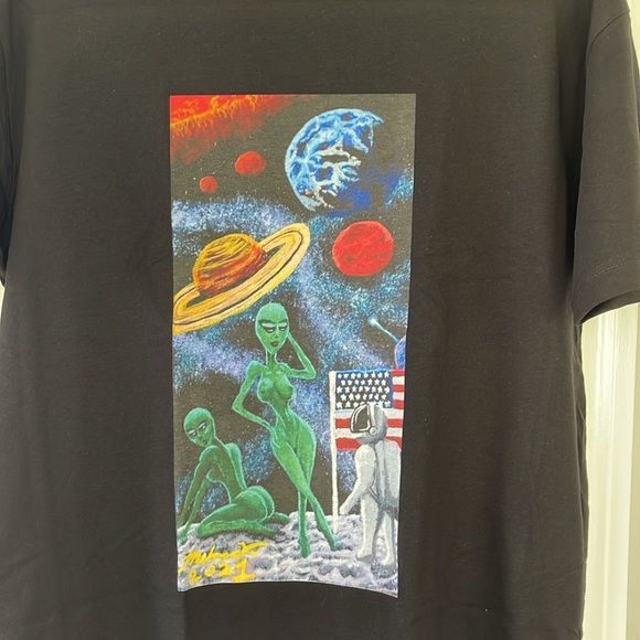 Limited edition art print on a t-shirt sexy aliens in space - Picture 5 of 9